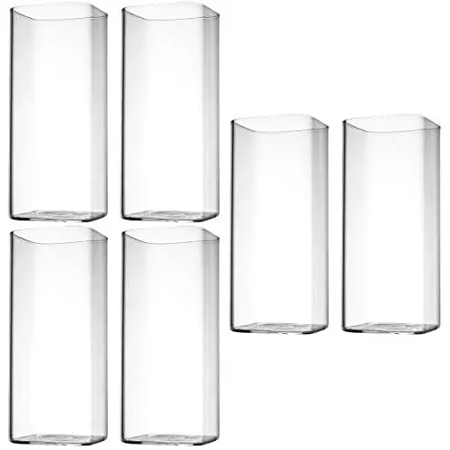 Produktbild: DOITOOL 6 Stück 13 Oz Klare Trinkgläser Dünne Quadratische Kristall-Highball-Gläser Im 6Er-Set Elegante Bargläser Für Wasser Saft Bier Getränke Sowie Cocktails Und Mixgetränke
