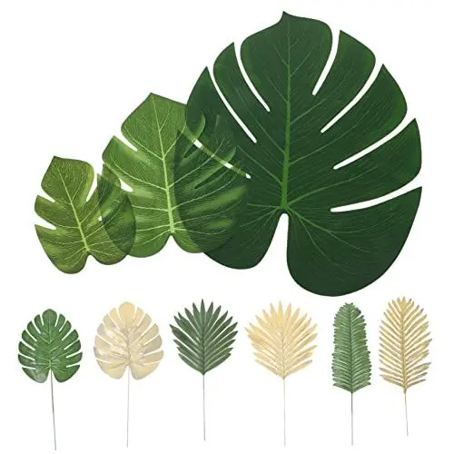 Produktbild: DOITOOL 72st Schildkröten Rücken Blatt Dekoration Party-Monstera-stiele Tropische Partydekorationen Gefälschtes Palmblatt Monstera-Blatt Aus Kunststoff Künstlich Plastik Hawaii Bankett