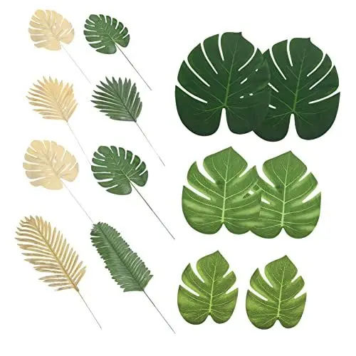 Produktbild: MUCKLILY 72st Schildkröten Rücken Blatt Dekoration Dschungelblätter Grüne Gefälschte Blätter Gefälschte Monstera-blätter Grüne Blätter Pflücken Kunstpflanze Plastik Bankett Hawaii Künstlich