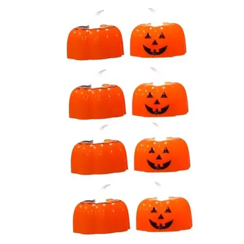 Produktbild: DOITOOL 8st Kürbislaterne Jack o Lantern Led-kerzen Dekorative Halloween-kerzen Gefälschte Kerzenlichter Kürbis-led-kerzen Kürbis Flammenlose Kerzen Mini-led Elektronisch Plastik Teelicht