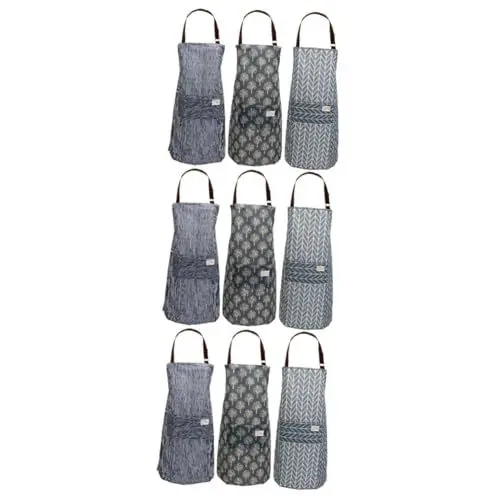 Produktbild: DOITOOL 9 Stk Wasserdichte Schürze Arbeiten Grill Küchenschürze Baumwollschürze Arbeitsjacken Für Herren Auto Abdeckpapier Süße Schürzen Für Frauen Koreanische Mode Arbeitskleidung