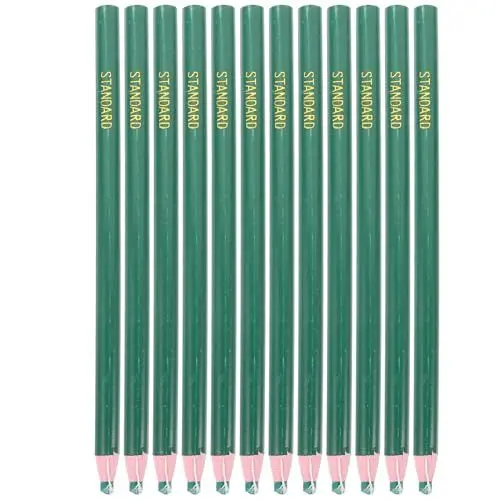 Produktbild: DOITOOL Bleistift - 12 Stück Wachsstift Packung, Rutschfeste Soft-Oberfläche, hohe Buchfestigkeit,Ergonomischer Bleistiftfettstifte für Linkshänder - Bleistifte (Grün)