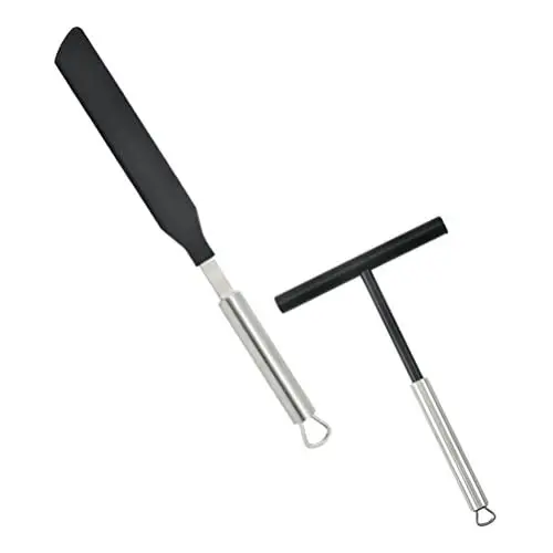 Produktbild: DOITOOL Crêpe-Verteiler Pfannenwender-Set T-Förmiger Crêpe-Maker Edelstahl Teigverteiler Crêpe-Spatel Pfannkuchenwender Crêpe-Pfannenmacher-Werkzeug