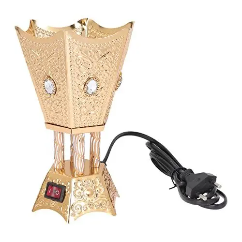 Produktbild: DOITOOL Elektrische Räucherbrenner Eisen Metall Censer Brenner Halter Oud Frenzsense Harzbrenner Holzkohle Herd Buddhist für Kegelstabspule Büro Tee House Geschenke