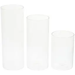 Produktbild: DOITOOL Glaszylindervase 3Er-Set Zylindervasen Klarem Glas für Mittelstücke Hurrikan-Kerzenhalter Glas für Stumpenkerzen Schwimmende Kerzenvase für Hochzeitsdekoration