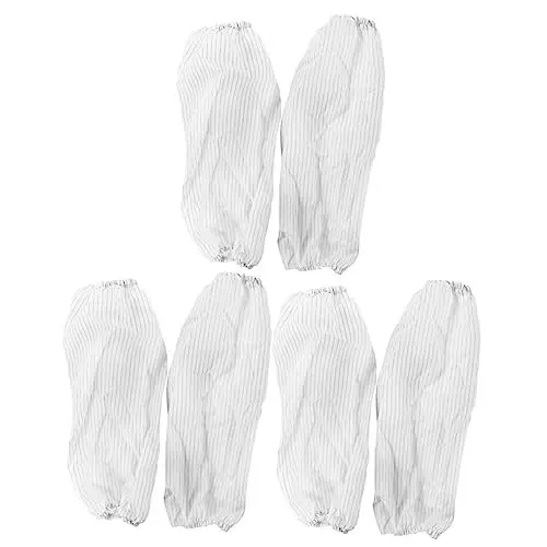 Produktbild: DOITOOL Handschuhe 3 Paare Einmalhandschuhe Wasserdichte Armstulpen Reinigungsarmschutz Ölfeste Armstulpen Weiß Reinraumkleidung Einweg Medizinische Handschuhe