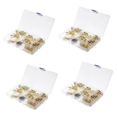 Produktbild: DOITOOL Kleiderbügel 4 Sets Foto Mit Befestigungsdraht Für Gemälde Wandaufhänger Und Unsichtbar Für Bildaugen Goldene Nägel Schwere Aufhängeschrauben Hardware Aufhänger Mantelring