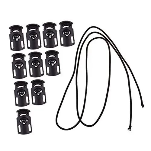 Produktbild: DOITOOL Knöpfe Schuhe Für Glockenverschlüsse Bungee-Ohr-Knopfverschluss Knebelverschluss Krawattenzubehör Geladene Schlösser Elastischer Endanschlag Hängend Verschiebbar Camping