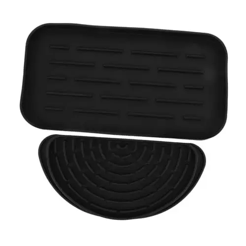Produktbild: DOITOOL Wasserspender-tropffänger Für Kühlschrank 2 Stück Silikon-abtropfmatte Küchen-abtropfschale – Abtropfschale Leicht Zu Reinigen Stilvoll Und Funktional
