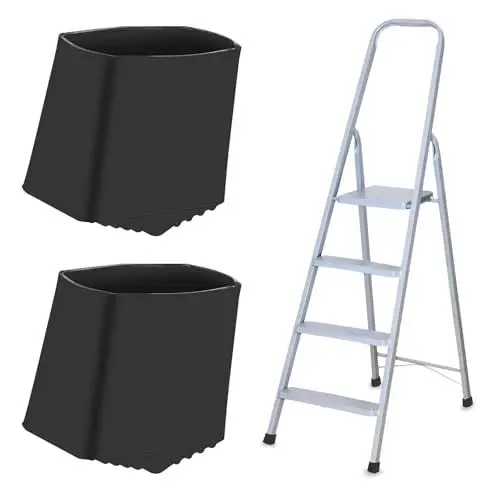 Produktbild: DOITOOL Leiterfüße 2 Stück Rutschfeste Fußkappen Für Leitern Ersatz Gummifüße Leiter, Schwarz, 40x20 mm