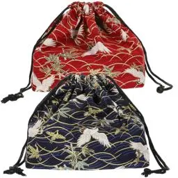 Produktbild: DOITOOL Lunch Tasche, 2 Stück Bento-Tasche Mit Kordelzug Japanische Tragetasche Isolierte Reise-Handtasche Für Damen, Lunchbag Beutel Mini-Tragetasche Lunchbox Tasche Aufbewahrungstasche