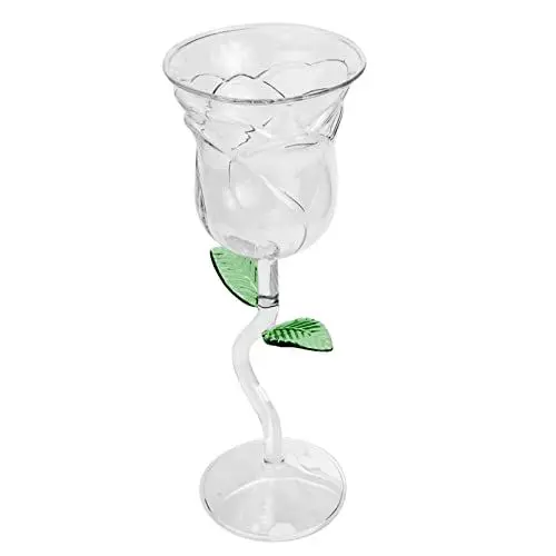 Produktbild: DOITOOL Kreatives Rosenblüten Weinglas Transparentes Cocktailglas Für Partys Hochzeiten Und Besondere Anlässe Stilvolles Glas Für Wein Brandy Und Mehr Tischdekor Für Romantische