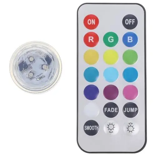 Produktbild: DOITOOL Schwimmbecken Led-poolbeleuchtung Unterwasser-poolbeleuchtung Schwimmbad Led-tauchleuchten Unterwasser-tauch-led-licht Fisch Tank Licht Led-puck-licht Vase Licht Fernbedienung Mini