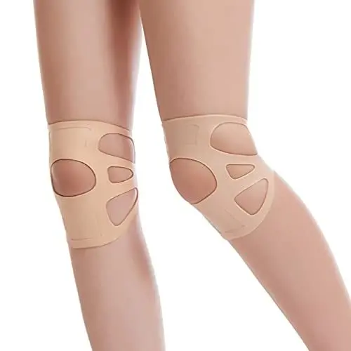 Produktbild: DOITOOL Silikon-Kniebandage, Knieschützer, offene Kniescheibe, Gel-Pads, elastische Kniebandage für Damen und Herren, Laufen, Arthritis-Schmerzen, 1 Paar