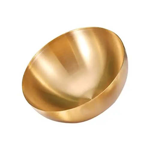 Produktbild: DOITOOL Suppenschalen Ramenschalen Edelstahl Salatschalen Nudelschale Servieren Mischschüssel Müslisch Schüssel Korean Bibimbap Schüssel für Reis Snacks Golden 20 cm