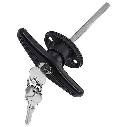 Produktbild: DOITOOL T-Griff-Wellen-Kit Langes Garagen-Hardware-Griffzubehör Mit Schlüssel Nicht Verriegelbarem Scheunen-Verriegelungstür-Baugruppen-Schlüsselschloss