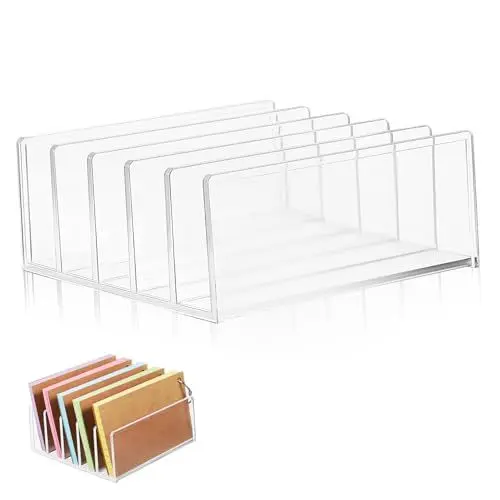 Produktbild: DOITOOL Transparentes Multifunktionales Bücherregal Vertikales Aufbewahrungsregal Für Bürobedarf Notizbuch-Organizer Leicht Und Modern Für Homeoffice Und Schlafzimmer