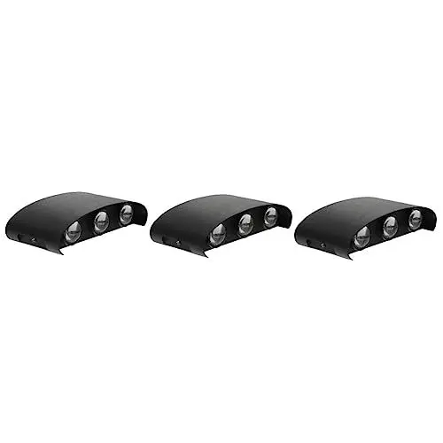 Produktbild: DOITOOL Wandlampe 3st Gebogene Wandleuchte Außenwandleuchte Außenleuchte Led-leuchte Led-up-down-wandleuchte Auf- Und Abwärtsleuchten Im Innenbereich Aluminium Haushalt Up- Und Downlights