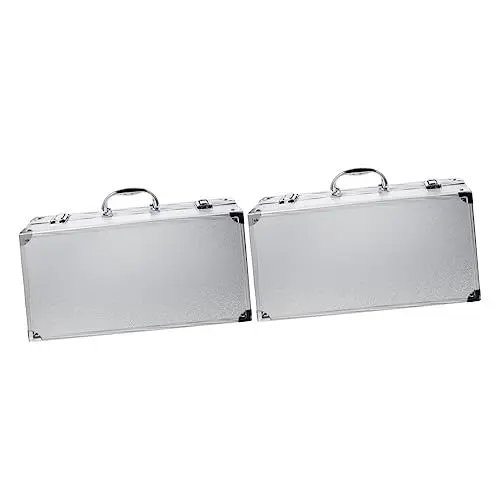 Produktbild: DOITOOL Werkzeugkoffer 2 Stück Reisemedizinkoffer Metallkoffer Herren-Aktentasche Werkzeugkästen Mit Schlössern Aluminium-Aktentasche Für Herren Hartschalenkoffer Mit Schaumstoff Werkzeug
