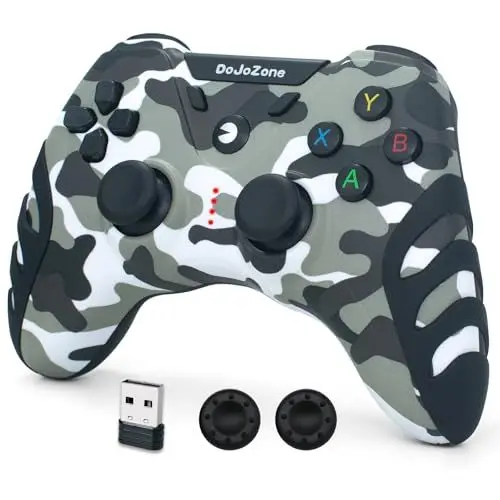 Produktbild: DoJoZone PC Controller Wireless, PS3 Controllers Gamepad PC mit Hall Effect Joysticks/Vibration, 2,4G Gaming Controller für Windows 11/10/8/7, PS3, Android TV/TV Box, Laptop, Steam, Raspberry Pi