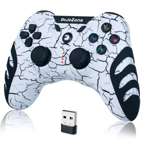 Produktbild: DoJoZone PC Controller Wireless, PS3 Controllers Gamepad PC mit Hall Effect Joysticks/Vibration, 2,4G Gaming Controller für Windows 11/10/8/7, PS3, Android TV/TV Box, Laptop, Steam, Raspberry Pi