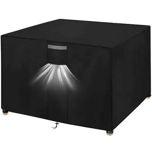 Produktbild: Dokon Abdeckung für Gartenmöbel Wasserdicht Winterfest 420D Oxford Gewebe Winddicht Anti-UV Abdeckplane Loungemöbel Möbelsets Sitzgruppe Gartentisch Schutzhülle Quadratisch - 125x125x74cm