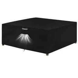 Produktbild: Dokon Abdeckung für Gartenmöbel Wasserdicht Winterfest 420D Oxford Gewebe Winddicht Anti-UV Abdeckplane Loungemöbel Möbelsets Sitzgruppe Gartentisch Schutzhülle Quadratisch - 200x200x90cm