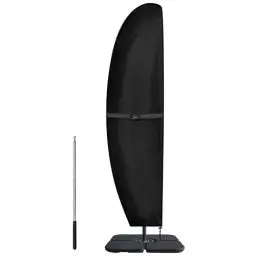 Produktbild: Dokon Ampelschirm Schutzhülle Wasserdicht, Gartenschirm Hülle für Ø 3m/4m, Winterfest Anti-UV Sonnenschirm Abdeckung mit Stab, Abdeckhauben für Marktschirm mit Reißverschluss - 280x30/81/46cm