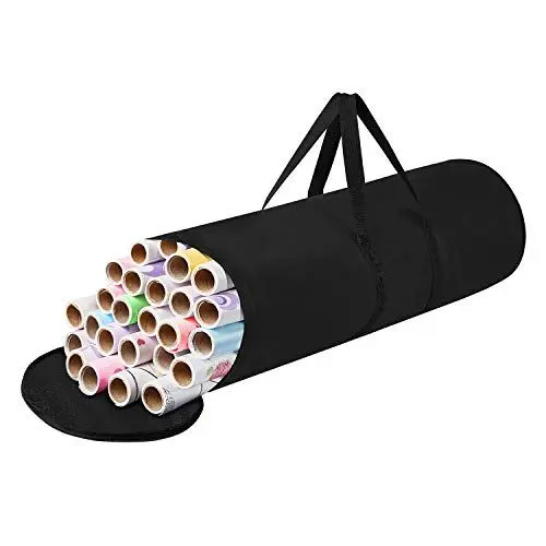 Produktbild: Dokon Aufbewahrungstasche für Geschenkpapierrollen, Wasserdicht, UV-beständig, Schwerlast Reißfestes 600D Oxford Weihnachtspapier Geschenkpapier Aufbewahrung Organizer Tasche (79xØ22cm) - Schwarz