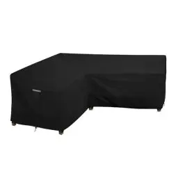 Produktbild: Dokon Gartenmöbel Abdeckung L Form Wasserdicht Winterfest 420D Oxford Gewebe Winddicht Anti-UV Schutzhülle für Loungemöbel L-Form, Ecksofa, Gartensofa Abdeckplane - 255x255x87x80cm
