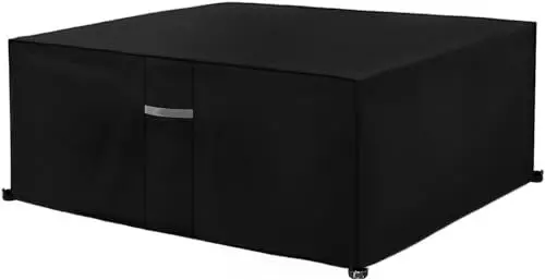 Produktbild: Dokon Gartenmöbel Abdeckung Wasserdicht Schwerlast 600D Oxford Gewebe Gartentisch Abdeckplane Winterfest Winddicht UV Beständiges Schutzhülle für Loungemöbel Möbelsets Sitzgruppe (220x220x90cm)