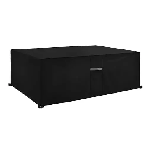 Produktbild: Dokon Gartenmöbel Abdeckung Wasserdicht Schwerlast 600D Oxford Gewebe Gartentisch Abdeckplane Winterfest Winddicht UV Beständiges Schutzhülle für Loungemöbel Möbelsets Sitzgruppe (160x130x75cm)