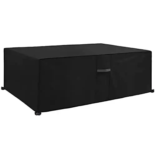 Produktbild: Dokon Gartenmöbel Abdeckung Wasserdicht Schwerlast 600D Oxford Gewebe Gartentisch Abdeckplane mit Belüftungsöffnungen Winddicht UV Beständiges Schutzhülle für Loungemöbel Sitzgruppe (150x90x75cm)