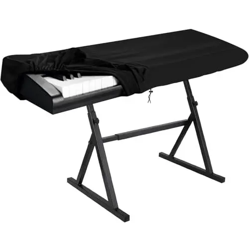 Produktbild: Dokon Klavier Abdeckung 88 Tasten, Elektronische Klaviertastatur Staubschutz 420D Oxford Gewebe Wasserdicht Klavierabdeckung mit Kordelzug, Klavier Tastatur Staubschutz für Yamaha, RockJam, Roland