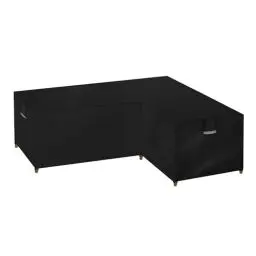 Produktbild: Dokon L-Form Gartenmöbel Abdeckung Wasserdicht Schwerlast 600D Oxford Gewebe Winterfest Winddicht UV Beständiges Schutzhülle für Loungemöbel L Form, Ecksofa mit Belüftungsöffnungen (286x222x82cm)