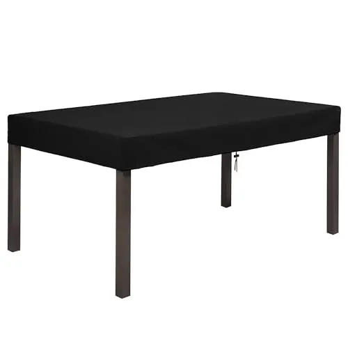 Produktbild: Dokon Tischplatte Abdeckung Wasserdicht Gartenmöbel Abdeckung Winterfest Schwerlast 600D Oxford Gewebe UV Beständiges Tischplattenhülle, Schutzhülle für Gartentisch, Rechteckig (200x100x10cm)