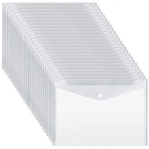 Produktbild: Dokumententasche A4 25 Pack, Transparent Dokumententaschen A4 Zum Abheften, Dokumententasche A4 Abheftbar, Klassenzimmer Organisation Aktenhüllen A4