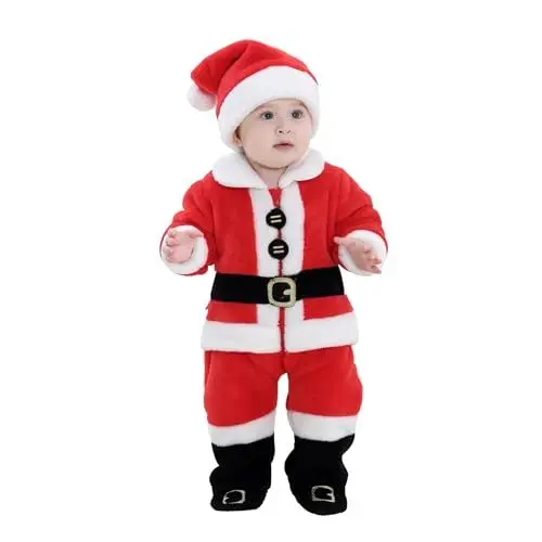 Produktbild: Doladola Unisex Baby Jungen Mädchen Weihnachten Weihnachtsmann Outwear Herbst Winter Outfit für Jungen und Mädchen(2,5-3,5 Jahre, Weihnachtsmann)