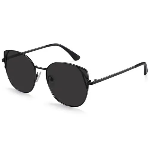 Produktbild: Dollger Cat Eye Sonnenbrille für Frauen Übergroße Trendy Retro Cateye Sonnenbrille UV400 Schutz,Schwarz