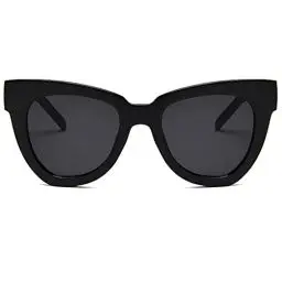 Produktbild: Dollger Sonnenbrille Damen Herren Retro Katzenaugen Übergroße Runde Sunglasses Vintage Cateye Sonnenbrille UV-Schutz Gläser Sun Glasses for Ladies,Schwarz