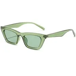 Produktbild: Dollger Sonnenbrille für Damen und Katzen, UV-Schutz, Vintage-Stil, Cat Eye Sunglasses Retro, quadratische Brille, kleine Auge, Grün