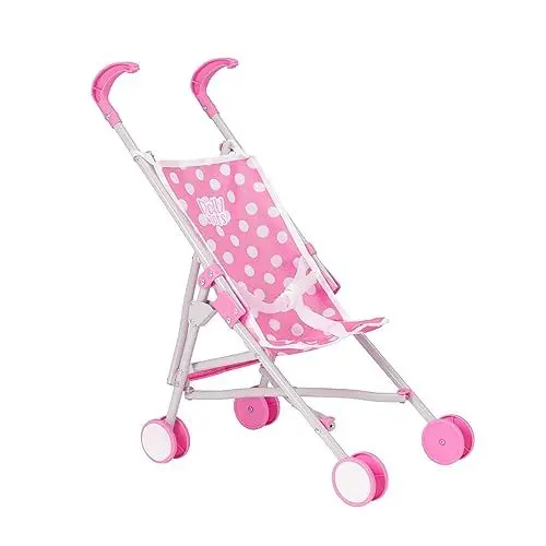 Produktbild: BabyBoo Puppenwagen Blau Kätzchen | Leichter Puppen-Buggy mit Schirmfaltfunktion | Puppen-Kinderwagen Spielzeug für Jungen & Mädchen (Dolly Tots)
