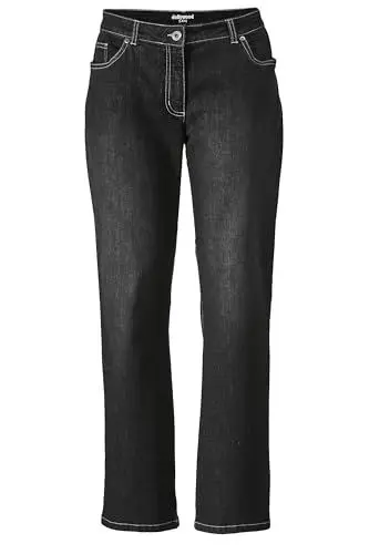 Produktbild: Dollywood Damen große Größen Übergrößen Plus Size Bootcut-Jeans, Stretchkomfort, 5-Pocket, mit Schlag schwarz 42 200091100-42