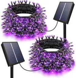 Produktbild: DOLUCKY Solar Lichterkette Außen 2 * 20M 200LED Solar Lichterketten im Freien wetterfest, 8 Modi Solar Lichterketten im Freien für Garten Balkon Party Hochzeit Weihnachten, Lila