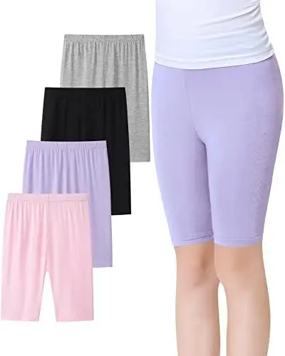 Produktbild: Domee Mädchen Leggings Kurze Hose Radlerhose Sommer 4er-Pack Helle Mischfarbe 152-158 (Herstellergröße 160)