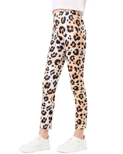 Produktbild: Domee Mädchen Leggings Lange Sporthose Gymnastik Turnhose Bunte Gelbes Leopardenmuster 134-140 (Herstellergröße 140)