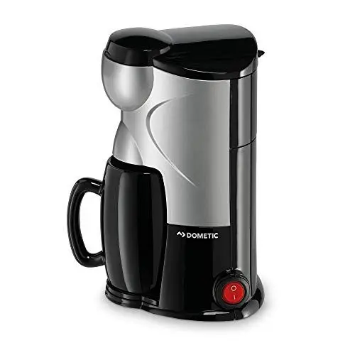 Produktbild: DOMETIC PerfectCoffee MC 01, Reise-Kaffeemaschine, 12 V, 170 W, für Auto, LKW oder Boot, schwarz/silber, Noir Et Acier