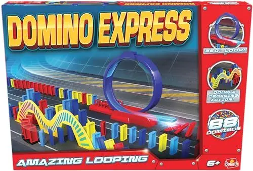 Produktbild: Domino Express Amazing Looping, Domino Spiel ab 6 Jahren mit Looping, Inklusive 88 Dominosteine, Geeignet als Geschenk für Jungen und Mädchen