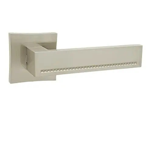 Produktbild: domino Türgriff ohne Schlossrosette quadratische Rosette Türklinke für Zimmertür, Bürotür Türbeschläge aus Aluminium Nickel Türdrückergarnitur DELUX-QR M9