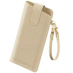 Produktbild: DOMIPHIE Brillenetui Weich, Tragbares Etui für Sonnenbrillen Brillenetui Premium Brillenetui mit Schnappverschluss PU Leder Brillenetui mit Lanyard Mikrofiber Brillentasche für Damen und Herren